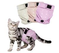 Paw Legend Cat Diapers for Female Cats Spraying Washable Reusable Kitten Diapers for Cats Incontinence Pet Diapers (3 Pack, Medium)