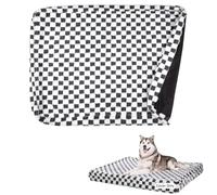 Paw Legend Dog Bed Covers with Zipper 35"x22"x3" Replacement Washable Removable Pet Bed Covers for Dog Soft Plush Dark Grey Cover Only