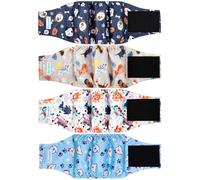 Paw Legend Washable Dogs Diapers Male Dog Belly Bands for Male Dogs Diapers Reusable Puppy & Doggie Diapers Male (4 Pack, Large)