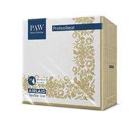 PAW - Napkins Made of airlaid - Fabric-Like (40 x 40 cm) I 50 Pieces I Ideal for Wedding, Baptism, Communion, Birthday I Fabric-Like Napkins - Ornament, Gold, Frame I Color: Golden Ornament