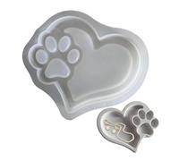 Paw Molds Silicone - Candle Mould Heart Print Pendant Mould, Epoxy Plaster for Keychain Soap Clay Resin Crafts