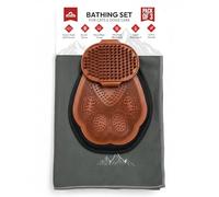 Paw Mountain PW Pet Grooming Tools for Dogs & Cats- 3 Pack Dog Bathing Set- Safe On Skin Super-Absorbent Microfiber Towel - Soft & Gentle Brush Glove and Hand-Held Dog Bath Brush