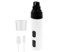 Paw Nail Grinder, 2 Speed Adjustable Dog Nail Trimmers USB Rechargeable, Quiet Portable Pet Nails File, Pet Nail Care Electric Grinding Machine for Large Small Dogs Cats Pets, White