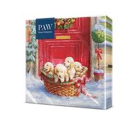 PAW - Napkins 3-Ply (33 x 33 cm) I 20 pcs I Perfect for Christmas, Winter, Holidays I Christmas Eve Table Decoration I Winter Paper Napkins - Christmas Puppies