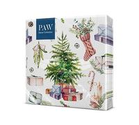 PAW - Napkins 3-Ply (33 x 33 cm) I 20 Pieces I Paper Napkins Colorful for The Christmas Table I Napkins - Christmas, Winter, Christmas Tree, Gifts | Christmas at Home