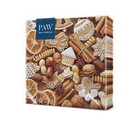 PAW - Napkins 3-Ply (33 x 33 cm) I 20 Pieces I Paper Napkins Colorful for The Christmas Table I Napkins - Christmas, Winter, Stars, Gingerbread I Rustic Gingerbread
