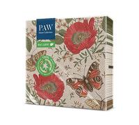 PAW - Napkins 3-Ply (33 x 33 cm) I 20 Pieces I Perfect for Birthdays, Parties, Communion and Celebrations I Paper Napkins with Nature Theme I Environmental Protection, Flowers I Butterflies