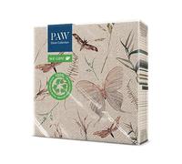PAW - Napkins 3-Ply (33 x 33 cm) I 20 Pieces I Perfect for Birthdays, Parties, Communion and Celebrations I Paper Napkins with Nature Theme I Environmental Protection, Moths i Moths