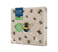 PAW - Napkins 3-Ply (33 x 33 cm) I 20 Pieces I Perfect for Birthdays, Parties, Communion and Celebrations I Paper Napkins with Nature Theme I Environmental Protection, Bees i Dancing Bees