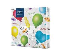 PAW - Napkins 3-Ply (33 x 33 cm) I 20 Pieces I Perfect for Birthdays, Parties, Weddings, Communion and Celebrations I Paper Napkins Colorful - Balloons, Heart I Party