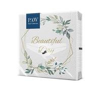 PAW - Napkins 3-Ply (33 x 33 cm) I 20 Pieces I Perfect for Birthdays, Parties, Weddings, Communion and Celebrations I Paper Napkins Colorful - Leaves, Frame, Ornament i Leaves Frame