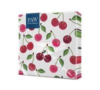 PAW - Napkins 3-Ply (33 x 33 cm) I 20 Pieces I Perfect for Birthdays, Parties, Weddings, Communion and Celebrations I Paper Napkins Colorful - Pattern with Fruit, Cherries I Cherries Pattern