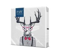 PAW - Napkins 3-Ply (33 x 33 cm) I 20 Pieces I Perfect for Children's Birthdays, Parties, Communion and Celebrations I Paper Napkins Colorful with Party Theme i Deer in Your Shirt - oh Deer