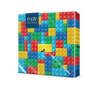 PAW - Napkins 3-Ply (33 x 33 cm) I 20 Pieces I Perfect for Children's Birthdays, Parties, Communion, Celebrations I Paper Napkins Colorful with Party Theme I Blocks, Party, Toys - Colorful Bricks