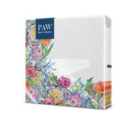 Paw Napkins 3-Ply (33 x 33 cm) I Pack of 20 I Perfect for Birthdays, Parties, Weddings, Communion and Celebrations I Table Decoration Colourful Paper Napkins - Colourful Rose Petals Flora I Painted