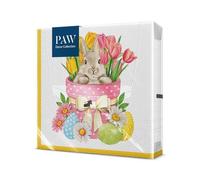 Paw Napkins 3-Ply (33 x 33 cm) I Pack of 20 I Perfect for Easter, Parties, Spring and Celebrations I Table Decoration Easter Party Colourful Paper Napkins - Easter Bunny Easter Eggs Tulips I Flower
