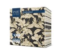 PAW - Napkins Made of airlaid - Fabric-Like (40 x 40 cm) I 50 Pieces I Ideal for Wedding, Baptism, Communion, birthdayI I Fabric Napkins - Gold, Leaves, Flower, Black I Color: Floral Pattern