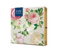 PAW Paper Napkins 3 Ply (33 x 33 cm) I Pack of 20 Paper Napkins Ideal for Birthdays, Patron Holidays, Garden Parties, Family Events (Rosalia)
