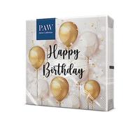 PAW Paper Napkins 33 x 33 cm, 20 Pack - Birthday Gold Celebration