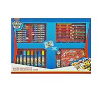Paw Patrol 100+ Piece Colouring Set for Kids - Includes 10 Mini Coloured Pencils, 20 Crayons, 8 Markers, Pencil, Eraser, Sharpener, 4 Colouring Templates, 15 Colourful Sheets