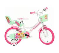Dino Paw Patrol Kids Bicycle 14in Wheel Bike Cycling Childrens - White/Pink