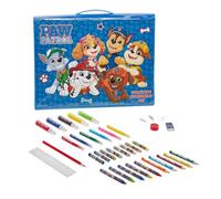 Paw Patrol 162 Pcs Pop Up Artist Easel Kids Art Set - White Board & Chalkboard with Markers, Felt Pens, Colouring Pencils, Paint Cakes, Crayons, Oil Pastels, Chalks & Painting Set Accessories