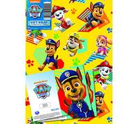 Paw Patrol 2 Gift Wrap Sheet & 2 Tag Wrapping Paper Pack, Multi Colour