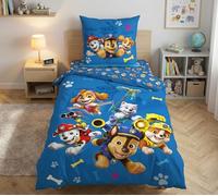 Paw Patrol 3-Piece Bedding Set - Duvet Cover 140 x 200 cm + Fitted Sheet 90 x 190 cm + Pillowcase 63 x 63 cm - 100% Ultra-Soft Microfibre - Official Children's Set - Puppies & Adventures Design