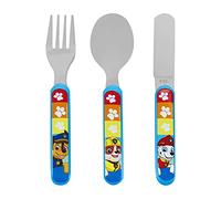 PAW Patrol 3 Piece Cutlery Set - Metal, Reusable Children's Knife, Fork & Spoon, Kids-Size, Made from Food-Safe Stainless Steel & ABS Plastic - Chase Marshall Skye Rubble - for 12 Months & Up
