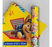 Paw Patrol Wrapping Paper 4 Sheets 4 Tags Sheet Size 70cmx50cm Official Product Responsibly Resourced