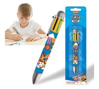Paw Patrol 6 Color Retractable Ballpoint Pen - Medium Point 0.5mm, Multicolored Plastic Pen for Kids Arts and Crafts Supplies, Children School Stationery Gift 3+Years