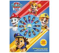 Paw Patrol A4 Notebook with 12 Mini Crayons - Kids Colouring & Drawing Set | Compact Crayon Kit with Chase, Skye & Marshall | Art Gift for Boys & Girls | Travel Size-28cm