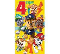 Danilo Promotions Ltd Paw Patrol Official Birthday Card, 4 Today, Age Four Multiple Colours PA063