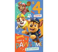 Paw Patrol Age 4 Sticker Birthday Card