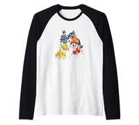 Paw Patrol All Paws In Pup Stack Dynamic Pose Raglan Baseball Tee