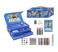 Paw Patrol Coloured Stationery Set - Children's School Pencil Case with Coloured Pencils, Markers and Accessories Decorated with Favorite Characters of Paw Patrol, Paw Patrol Briefcase, 26.0x10.0x13.0