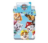 Paw Patrol Baby Bedding Set | Riversible Duvet cover 100 x 135 cm + Pillowcase 40 x 60 cm, 100% Cotton | Paw Patrol Skye Everest Rubble Chase Marshall Team