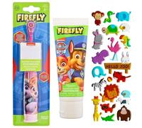 Paw Patrol Battery Operated Electric Toothbrush (Pink) and Toothpaste Set (Strawberry Flavoured). A Hadco Bundle with Our Puffy Sticker Sheet Included (Stickers Chosen at Random). (Pink)