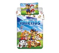 Paw Patrol Bedlinen Set | Cot Size Duvet Cover 100x135 cm + Pillowcase 40x60 cm, 100% Cotton | Soft Bedlinen Set for Baby or Small Bed | Reversible Duvet Cover & Pillowcase with Zipper