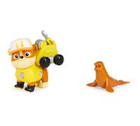 Paw Patrol Big Truck Pups Rubble Action Figure with Clip-on Rescue Drone, Command Center Pod and Animal Friend Kids Toys for Ages 3 and up