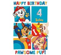 Paw Patrol Birthday Card Personalise with any age - come with number sticker sheet