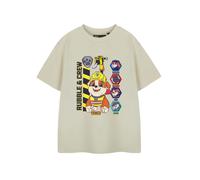 Paw Patrol Boys Beige Rubble & Crew Short Sleeved T-Shirt - 3-4 Years
