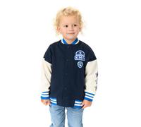 Paw Patrol Chase Boys Bomber Jacket | Kids Puppy Character Varsity Jacket Logo in Blue | Childrens Paw and Star Graphic Zipped Baseball Jacket | Cartoon TV Series Merchandise Gift