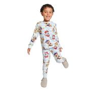 Paw Patrol Boys Fleece Pyjamas - Two Piece Blue and White Striped Twosie PJs with Chase, Rubble, Marshall Print - Soft Stretch Fleece, Cuffed Hems - Ages 3-6 Years, Cosy Kids Sleepwear