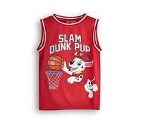 Paw Patrol Boys Marshall Basketball Jersey | Kids Slam Dunk Pup Sports Top in Red | Fireman Dalmatian Pup Graphic Activewear | Children's Athletic Daywear Cartoon Merchandise Apparel Gift