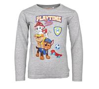 Paw Patrol Boys Playtime Fun Long Sleeve Shirt - Marshall, Rubble & Chase - Officially Licensed - Sizes 98-128 - Grey or Orange, gray, 122