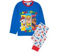 Paw Patrol Boys Pyjama Set | Kids Blue Loungewear T-Shirt & Pants PJ Bundle | Chase Rubble Marshall Pawsome Pups Long Sleeve Tee Long Leg Bottoms Pajama | Nightwear Merchandise Gift for Children