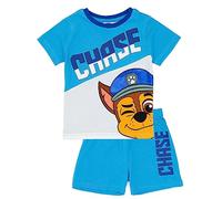 Paw Patrol Boys Pyjama Set | Kids Chase Short-Sleeve T-Shirt and Shorts PJs Bundle | Blue Hero Nightwear for Children | Short Leg & Short Sleeve Loungewear Pajama Gift