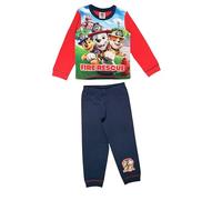 Paw Patrol Boys Pyjamas, 2 Piece Set featuring Chase, Marshall and Rubble Fire Rescue, Red/Blue Age 3-4 Years