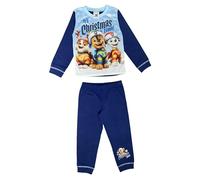 Paw Patrol Boys Pyjamas, 2 Piece Set featuring Chase, Marshall & Rubble It's Christmas Time!, Blue Age 3-4 Years